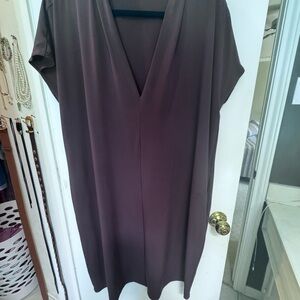 Nordstrom Halogen V-Neck Dress in Chocolate Brown - 1X